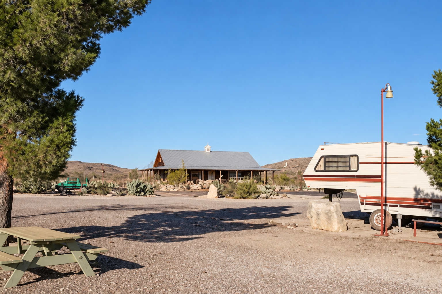 Canyons RV Park beneath a wide West Texas sky
